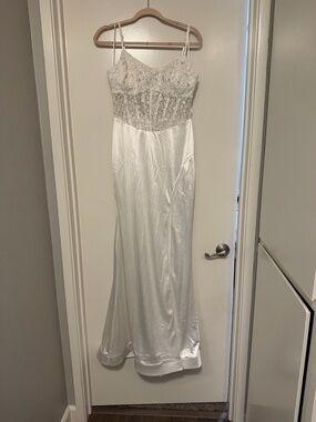 Crystal Doll Cream Beaded Lace Party Dress